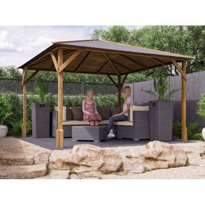 Timber Gazebo Utopia 300 - W3.0m x D3.0m - Dunster House Timber Gazebo Utopia 300 - W3.0m x D3.0m - Dunster House