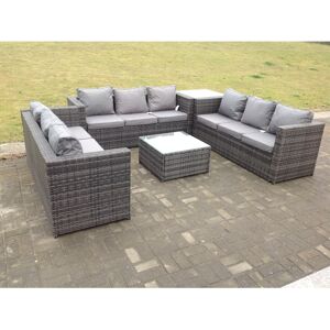 Fimous 9 Seater U Shape Rattan Garden Furniture Set Patio Outdoor Fimous 9 Seater U Shape Rattan Garden Furniture Set Patio Outdoor