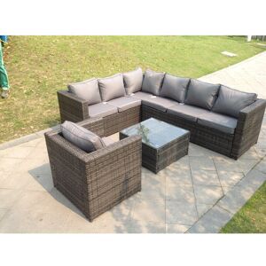 Fimous Dark Grey Mixed Pe Rattan Corner Sofa Set Outdoor Garden Furniture Square Fimous Dark Grey Mixed Pe Rattan Corner Sofa Set Outdoor Garden Furniture Square