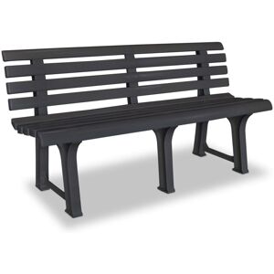 vidaXL Garden Bench Plastic Anthracite Outdoor Furniture Backyard Seating vidaXL Garden Bench Plastic Anthracite Outdoor Furniture Backyard Seating