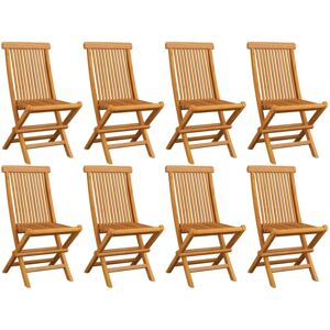 vidaXL 8x Solid Teak Wood Folding Garden Chair Outdoor Dining Chair Seating vidaXL 8x Solid Teak Wood Folding Garden Chair Outdoor Dining Chair Seating