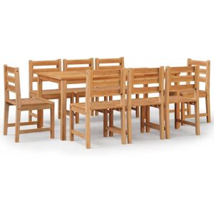 (180 cm table length, 8x chair + table) vidaXL Solid Wood Teak Garden Dining Set (180 cm table length, 8x chair + table) vidaXL Solid Wood Teak Garden Dining Set