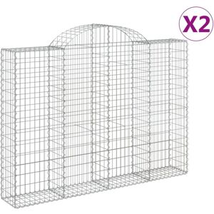 vidaXL Arched Gabion Basket - Garden Decorative Wall 2 pcs vidaXL Arched Gabion Basket - Garden Decorative Wall 2 pcs