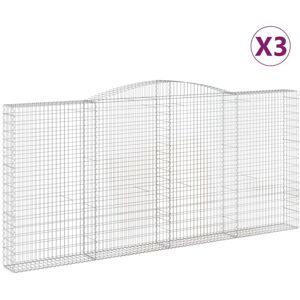 vidaXL Arched Gabion Basket 3 pcs - Garden Decorative Retaining Wall vidaXL Arched Gabion Basket 3 pcs - Garden Decorative Retaining Wall