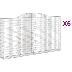 VidaXL Galvanized Iron Arc Gabion Baskets - 6 pcs VidaXL Galvanized Iron Arc Gabion Baskets - 6 pcs