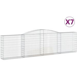 vidaXL Arched Gabion Baskets 7 pcs 400x30x100/120 cm Galvanised Iron - Gabion Baskets vidaXL Arched Gabion Baskets 7 pcs 400x30x100/120 cm Galvanised Iron - Gabion Baskets