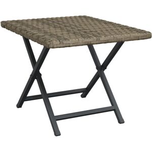 vidaXL Folding Table Grey 45x35x32 cm Poly Rattan Dining Garden Side Table vidaXL Folding Table Grey 45x35x32 cm Poly Rattan Dining Garden Side Table