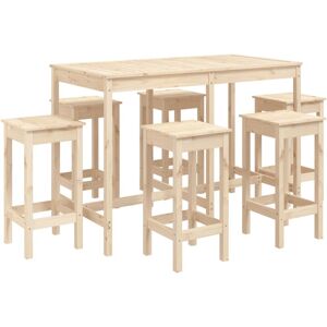 (brown) vidaXL Garden Bar Set Wooden Table and Chairs Pub Set 7 Piece Solid Wood (brown) vidaXL Garden Bar Set Wooden Table and Chairs Pub Set 7 Piece Solid Wood