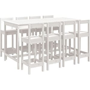 vidaXL Garden Bar Set Wooden Table and Chairs Pub Set 9 Piece Solid Wood vidaXL Garden Bar Set Wooden Table and Chairs Pub Set 9 Piece Solid Wood