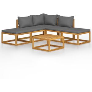 (dark grey, corner + 2x middle + 2x footrest + table) vidaXL Garden Lounge Set O (dark grey, corner + 2x middle + 2x footrest + table) vidaXL Garden Lounge Set O