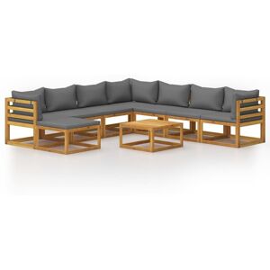 vidaXL Dark Grey Garden Lounge Set with Cushions - Garden Furniture vidaXL Dark Grey Garden Lounge Set with Cushions - Garden Furniture