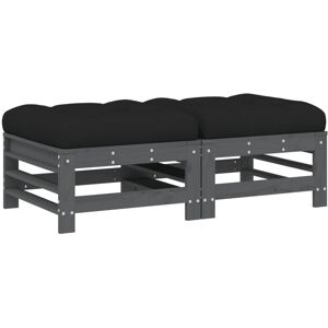 (grey pine, 2x footrest) vidaXL Middle Sofas Patio Wooden Sectional Sofa with Cu (grey pine, 2x footrest) vidaXL Middle Sofas Patio Wooden Sectional Sofa with Cu