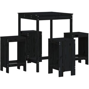 (black pine) vidaXL Garden Bar Set Outdoor Bar Table Set Bar Stool 5 Piece Solid (black pine) vidaXL Garden Bar Set Outdoor Bar Table Set Bar Stool 5 Piece Solid