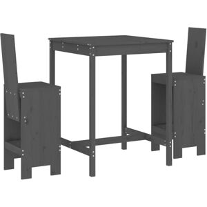 (grey pine) vidaXL Garden Bar Set Outdoor Bar Table Set Bar Stool 3 Piece Solid (grey pine) vidaXL Garden Bar Set Outdoor Bar Table Set Bar Stool 3 Piece Solid