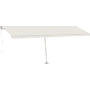 vidaXL Manual Retractable Awning with LED - 600x300 cm - Cream vidaXL Manual Retractable Awning with LED - 600x300 cm - Cream