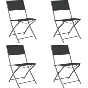 (black, 4) vidaXL 2/4x Folding Outdoor Chairs Steel and Textilene Dining Chair G (black, 4) vidaXL 2/4x Folding Outdoor Chairs Steel and Textilene Dining Chair G