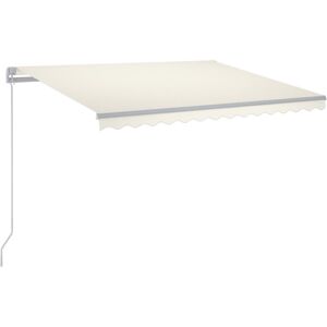 vidaXL Manual Retractable Awning with LED 300x250 cm Cream Patio Sun Shade vidaXL Manual Retractable Awning with LED 300x250 cm Cream Patio Sun Shade