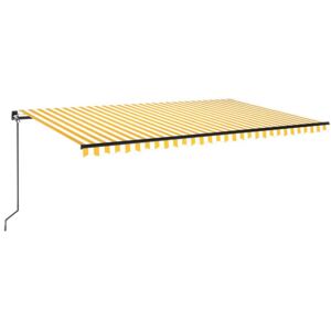 vidaXL 500x300 cm Yellow and White Retractable Awning - Outdoor vidaXL 500x300 cm Yellow and White Retractable Awning - Outdoor