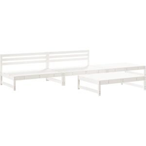 vidaXL Garden Furniture Set White Pine Modular Outdoor 4 Piece vidaXL Garden Furniture Set White Pine Modular Outdoor 4 Piece