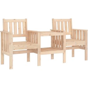 (natural pine) vidaXL Garden Bench with Table Outdoor 2-Seater Bench Chair Solid (natural pine) vidaXL Garden Bench with Table Outdoor 2-Seater Bench Chair Solid