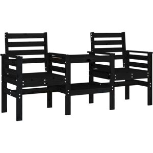 (black pine) vidaXL Garden Bench with Table Outdoor 2-Seater Bench Chair Solid W (black pine) vidaXL Garden Bench with Table Outdoor 2-Seater Bench Chair Solid W