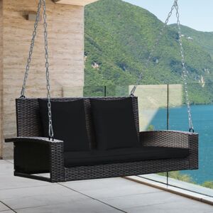 Costway 2-Seat Rattan Swing Loveseat Outdoor Hanging Bench W/ Cushions Costway 2-Seat Rattan Swing Loveseat Outdoor Hanging Bench W/ Cushions