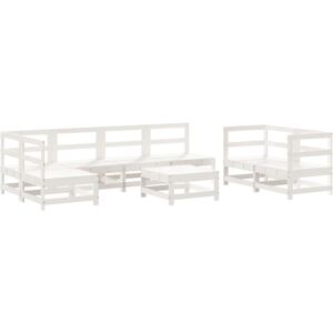 vidaXL Garden Lounge Set Outdoor Modular Sofa 8 Piece White Solid Wood Pine vidaXL Garden Lounge Set Outdoor Modular Sofa 8 Piece White Solid Wood Pine