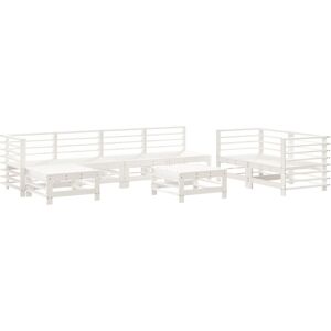 vidaXL Garden Lounge Set Outdoor Modular Sofa 8 Piece White Solid Wood Pine vidaXL Garden Lounge Set Outdoor Modular Sofa 8 Piece White Solid Wood Pine