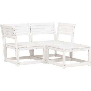 vidaXL Garden Sofa Set 3 Piece Outdoor Sofa Corner Sofa White Solid Wood Pine vidaXL Garden Sofa Set 3 Piece Outdoor Sofa Corner Sofa White Solid Wood Pine