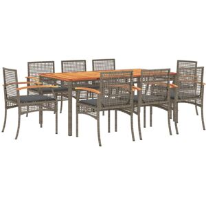 vidaXL Garden Dining Set 9 Piece with Cushions - Garden Dining Set vidaXL Garden Dining Set 9 Piece with Cushions - Garden Dining Set