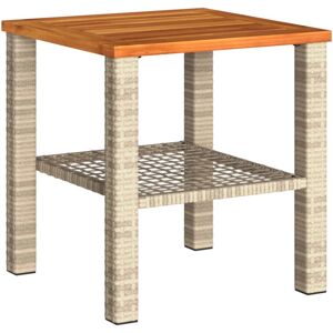 vidaXL Garden Table Outdoor Table Dining Table Beige Poly Rattan Acacia Wood vidaXL Garden Table Outdoor Table Dining Table Beige Poly Rattan Acacia Wood
