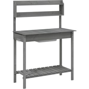 (black) vidaXL Potting Table with Sink Potting Bench Plant Table Grey Solid Wood (black) vidaXL Potting Table with Sink Potting Bench Plant Table Grey Solid Wood