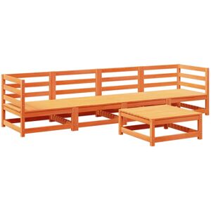 vidaXL Garden Sofa Set 5 Piece Outdoor Sofa Set Wax Brown Solid Wood Pine vidaXL Garden Sofa Set 5 Piece Outdoor Sofa Set Wax Brown Solid Wood Pine