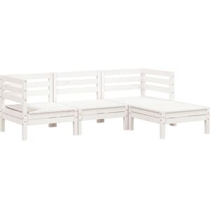vidaXL Outdoor Furniture Set 838055 - Garden Sofa 3-Seater, White, Modular vidaXL Outdoor Furniture Set 838055 - Garden Sofa 3-Seater, White, Modular