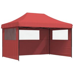vidaXL Burgundy Foldable Party Tent with 3 Sidewalls vidaXL Burgundy Foldable Party Tent with 3 Sidewalls