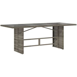 (grey) vidaXL Garden Table with Glass Top Outdoor Dining Table Black Poly Rattan (grey) vidaXL Garden Table with Glass Top Outdoor Dining Table Black Poly Rattan