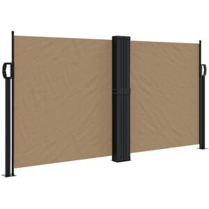 vidaXL Taupe 120x600 cm Retractable Side Awning - Side Awning vidaXL Taupe 120x600 cm Retractable Side Awning - Side Awning
