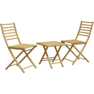 vidaXL Bistro Set 3 Piece Outdoor Bistro Set Garden Table and Chair Bamboo vidaXL Bistro Set 3 Piece Outdoor Bistro Set Garden Table and Chair Bamboo