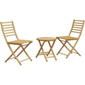 vidaXL Bistro Set 3 Piece Outdoor Bistro Set Garden Table and Chair Bamboo vidaXL Bistro Set 3 Piece Outdoor Bistro Set Garden Table and Chair Bamboo