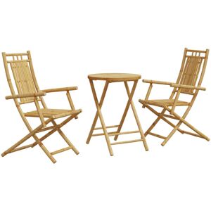 vidaXL Bistro Set 3 Piece Outdoor Bistro Set Garden Table and Chair Bamboo vidaXL Bistro Set 3 Piece Outdoor Bistro Set Garden Table and Chair Bamboo