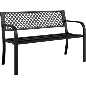 vidaXL Garden Bench Outdoor Bench Seat Balcony Park Patio Bench Black Steel vidaXL Garden Bench Outdoor Bench Seat Balcony Park Patio Bench Black Steel