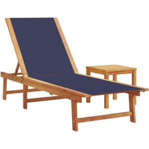 (blue, sun lounger + table) vidaXL Sun Lounger Bed Outdoor Garden Recliner Solid (blue, sun lounger + table) vidaXL Sun Lounger Bed Outdoor Garden Recliner Solid