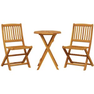 vidaXL Folding Bistro Set 3 Piece Outdoor Table and Chair Solid Wood Acacia vidaXL Folding Bistro Set 3 Piece Outdoor Table and Chair Solid Wood Acacia