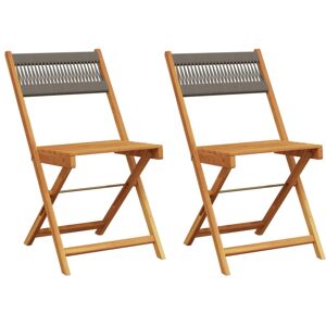 (grey, 2 pcs) vidaXL Bistro Chairs Outdoor Dining Chair Solid Wood Acacia and Po (grey, 2 pcs) vidaXL Bistro Chairs Outdoor Dining Chair Solid Wood Acacia and Po