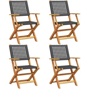 (black, 4 pcs) vidaXL Garden Chairs Outdoor Dining Chair Solid Wood Acacia and P (black, 4 pcs) vidaXL Garden Chairs Outdoor Dining Chair Solid Wood Acacia and P