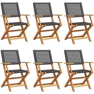 (black, 6 pcs) vidaXL Garden Chairs Outdoor Dining Chair Solid Wood Acacia and P (black, 6 pcs) vidaXL Garden Chairs Outdoor Dining Chair Solid Wood Acacia and P