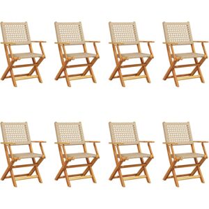 (beige, 8 pcs) vidaXL Garden Chairs Outdoor Dining Chair Solid Wood Acacia and P (beige, 8 pcs) vidaXL Garden Chairs Outdoor Dining Chair Solid Wood Acacia and P