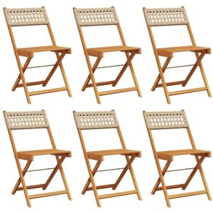VidaXL 3214599 Outdoor Chair - Padded Seat - Acacia Wood - Beige VidaXL 3214599 Outdoor Chair - Padded Seat - Acacia Wood - Beige