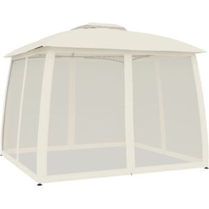 vidaXL 2.93x2.93 m Cream Gazebo with Double Roof & Mesh Walls vidaXL 2.93x2.93 m Cream Gazebo with Double Roof & Mesh Walls