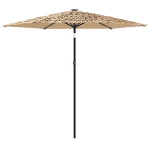 vidaXL Garden Parasol with LEDs and Steel Outdoor Umbrella - Garden Parasol vidaXL Garden Parasol with LEDs and Steel Outdoor Umbrella - Garden Parasol